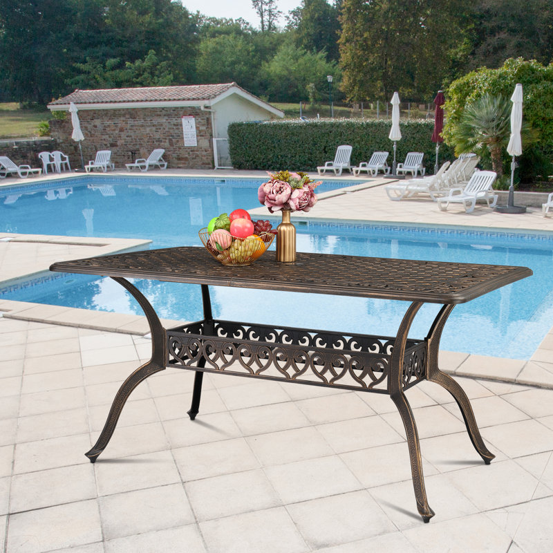 Rinan Rectangular Aluminum Outdoor Dining Table